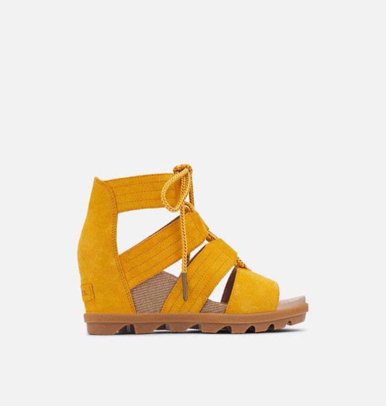 Womens Sandals Yellow - Sorel Joanie™ II Lace Wedge - 172584-LEC